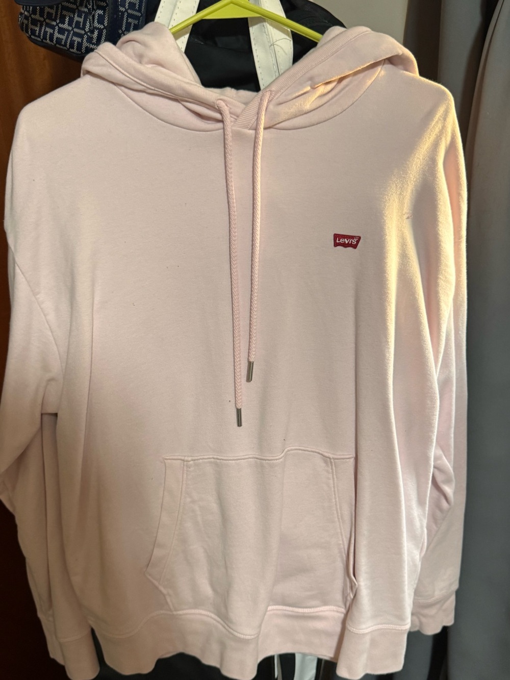 Levi's Pale Pink Hooded Sweatshirt with Logo Tag